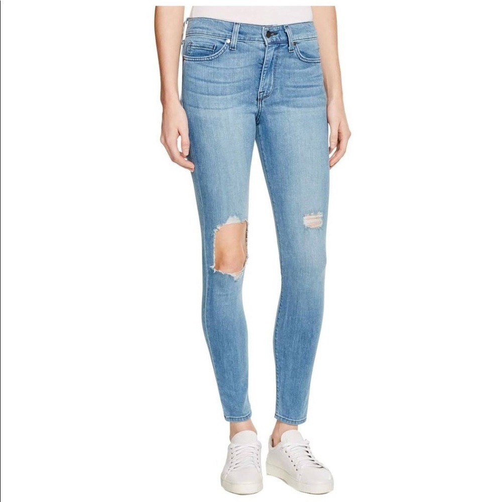 Pistola Blue Medium Wash Destroyed Skinny Jean 31